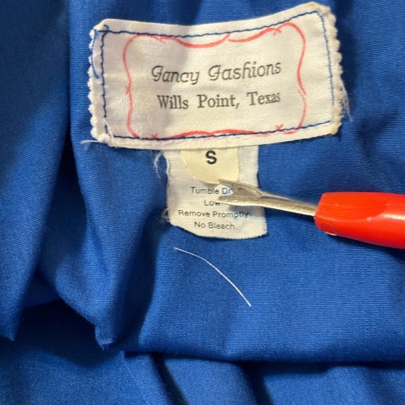 Square Dance Blouse Size Small Royal Blue - Picture 5 of 6